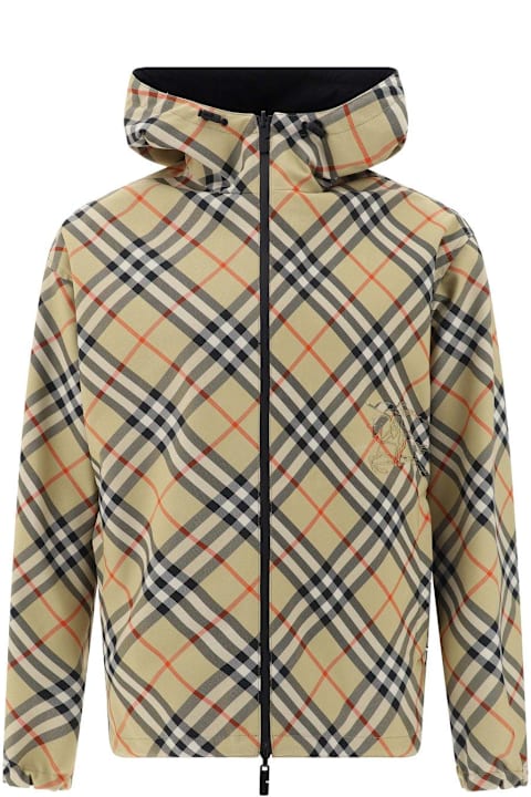 Burberry Coats & Jackets for Men Burberry Logo Embroidered Checked Reversible Jacket