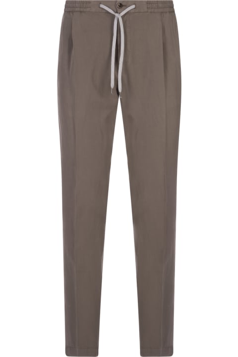 PT01 Pants for Men PT01 Mud Linen Blend Soft Fit Trousers