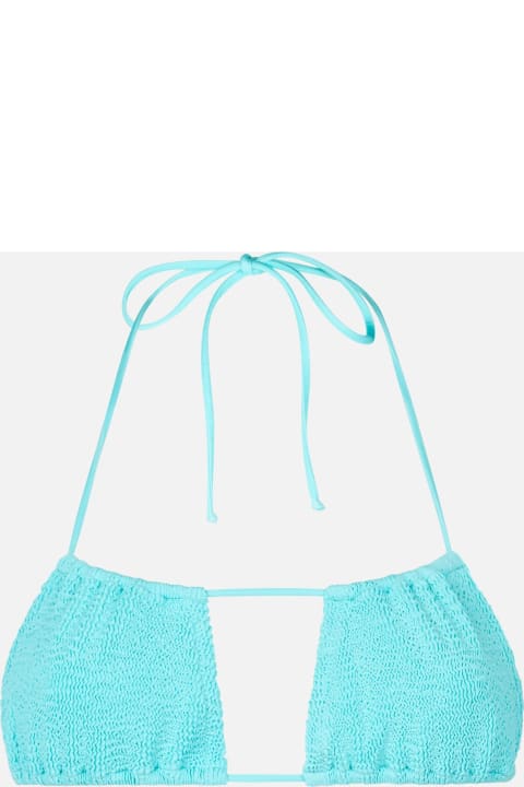 Homeware MC2 Saint Barth Woman Water Green Crinkle Bandeau Top