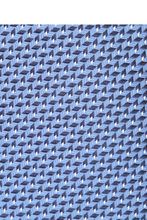 Giorgio Armani Men Giorgio Armani Light Blue Woven Jacquard Tie