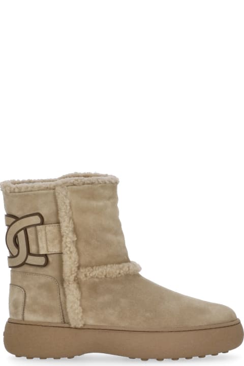 Tod's Shoes for Women Tod's Suede And Sheepskin Ankle Boot