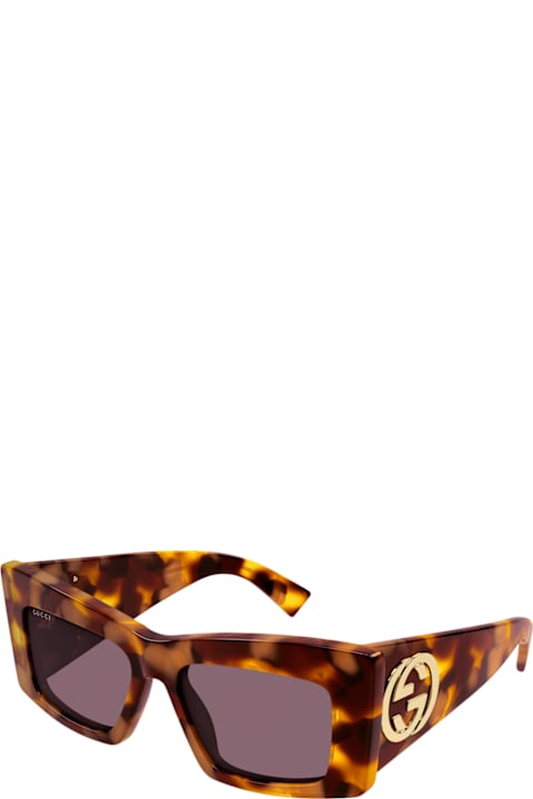 Eyewear for Women Gucci Eyewear Gucci Gg1842s Linea Emblem 003 Havana Violet Sunglasses