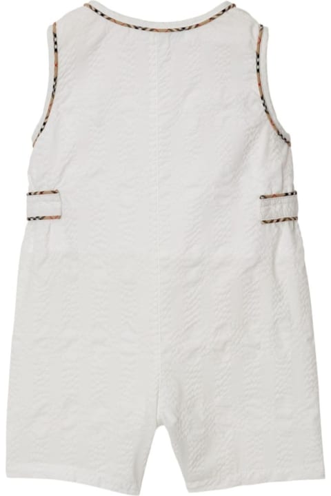 Burberry Bodysuits & Sets for Baby Boys Burberry White Romper With Matching Beret In Cotton Baby