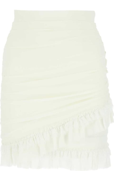 Balmain for Women Balmain White Crepe Mini Skirt