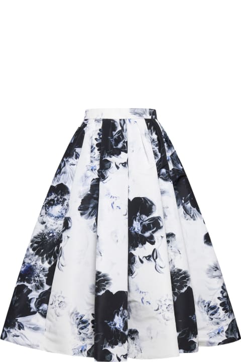Skirts for Women Alexander McQueen Chiaroscuro Pleated Midi Skirt