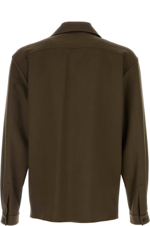 The Row Kids The Row Khaki Wool Kanta Shirt