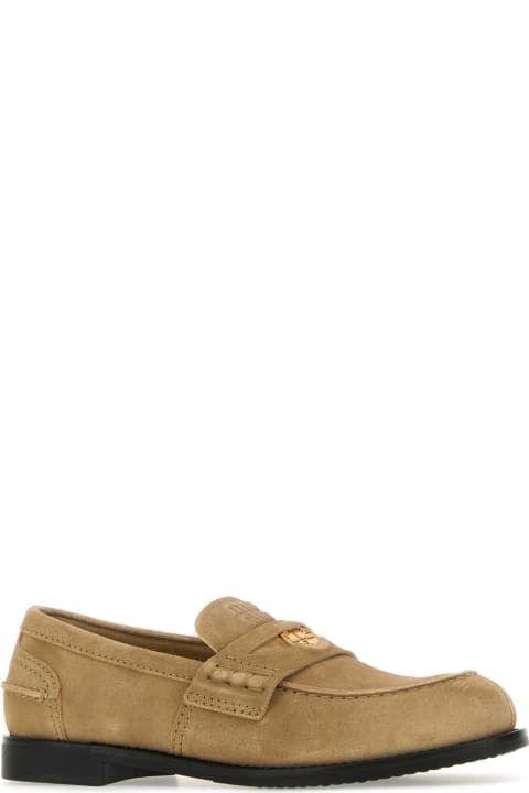 Shoes for Women Miu Miu Beige Suede Loafers