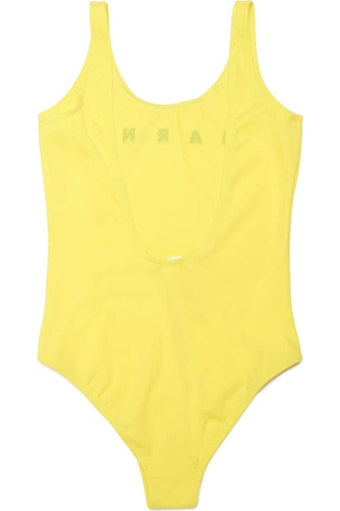 Mm9f Swimsuit Marni Yellow One-piece Swimming Costume In Lycra With Logo