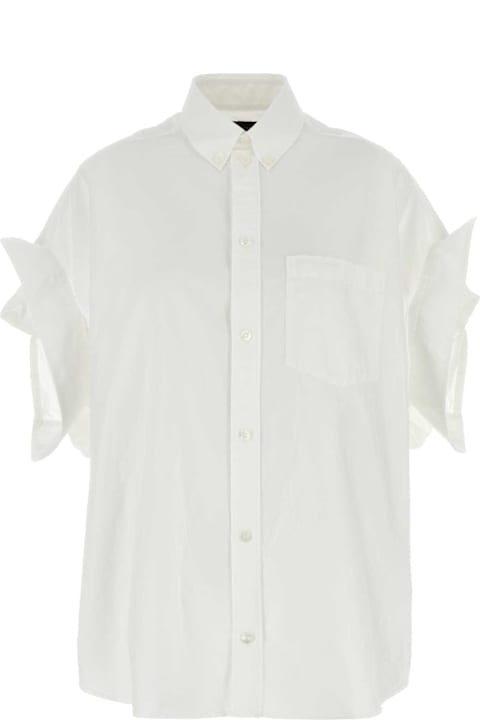Balenciaga Topwear for Women Balenciaga White Poplin Shirt