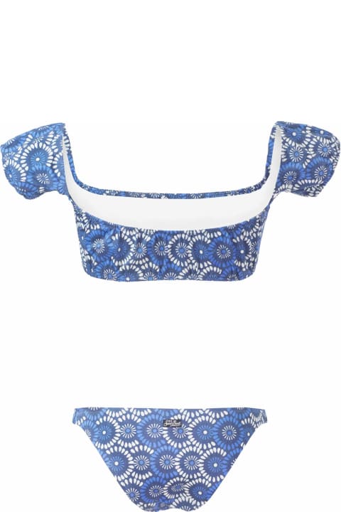 Swimwear for Women MC2 Saint Barth Floral Denim Bandeau Bikini
