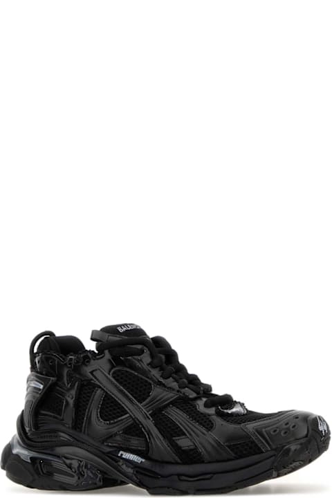 أدوات منزلية Balenciaga Black Mesh And Rubber Runner Led Sneakers