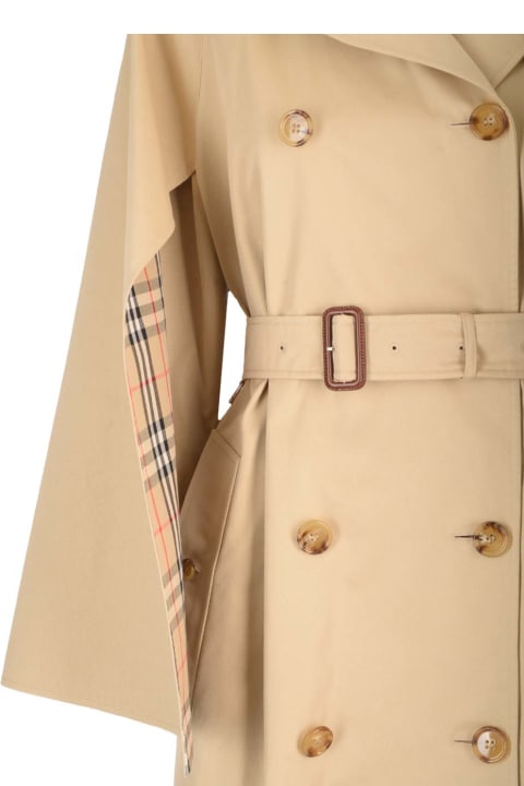 コート Burberry COAT (8093825 B8626) ロング カシミア トレンチコート (ネスト) - ウィメンズ, ピュア