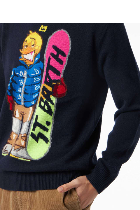 Homeware MC2 Saint Barth Man Crewneck Sweater With Crypto Ducky Jacquard | Crypto Puppets Special Edition
