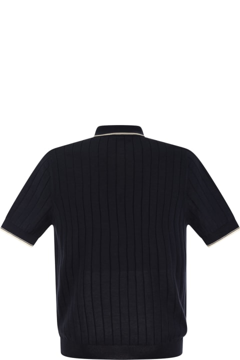 Peserico for Men Peserico Polo Shirt In Pure Cotton Crepe Yarn With Flat Rib