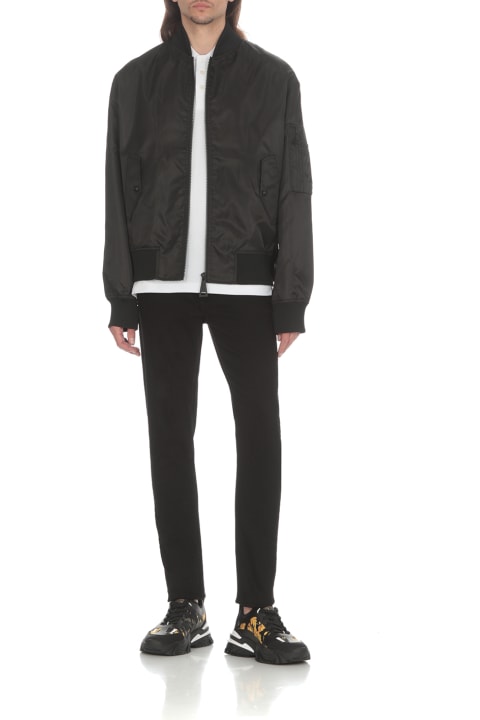 インテリア Versace Jeans Couture Stripe Trim Chest Logo Regular Polo Shirt