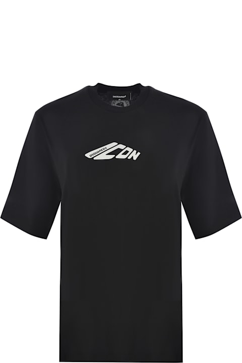 آخر صيحات الموضة من السيدات Dsquared2 T-shirt Dsquared2 'icon' Made Of Jersey Cotton