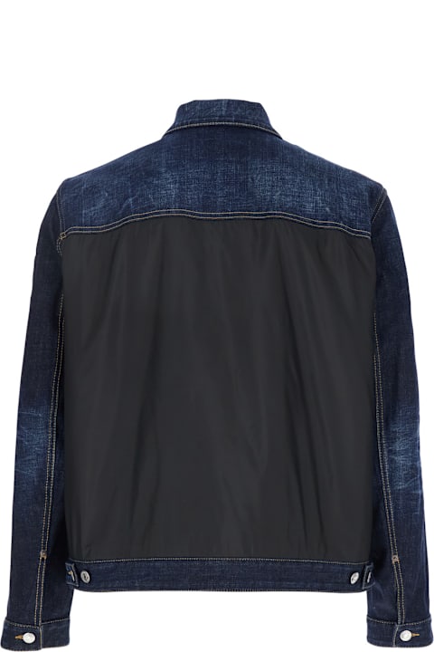 Dsquared2 Coats & Jackets for Men Dsquared2 Black Jacket With Classic Collar And Front And Rear Down Filled Panel In Dnim Man