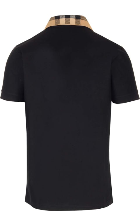 メンズ新着アイテム Burberry Black Cotton Polo Shirt