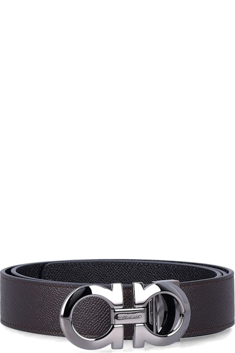 Homeware Ferragamo Ferragamo Hammered Leather Reversible Gancini Belt