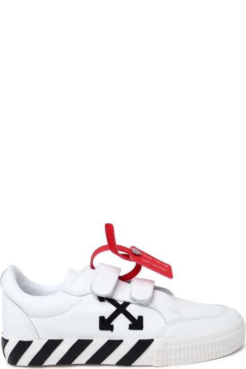Off-White for Kids Off-White 'vulcanized' White Leather Sneakers