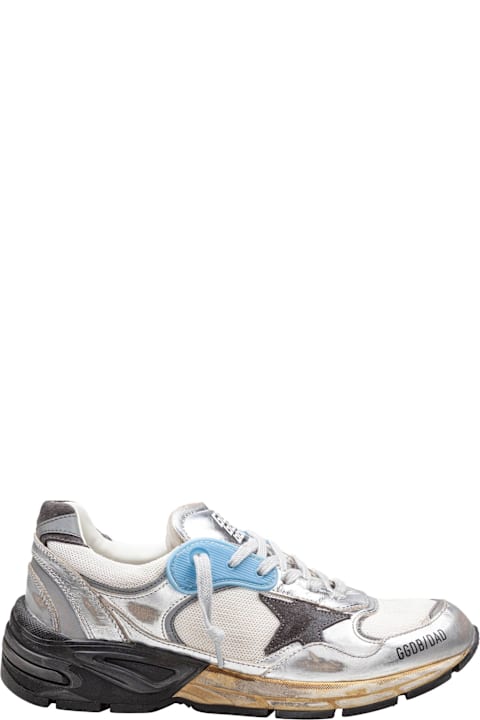 Homeware Golden Goose Golden Goose Dad-star Sneakers In Mesh And Laminated Leather Color Grey And Blackrunning