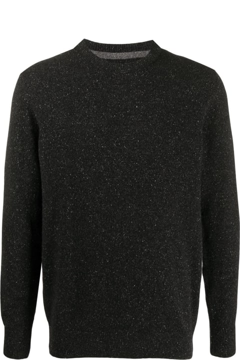 سترات لـ القسم الرجالي Barbour Black Silk-wool Blend Jumper