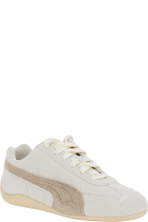 Puma for Kids Puma 'speedcat' White Sneakers With Logo Print On The Side And Logo Lettering On The Side In Suede Unisex