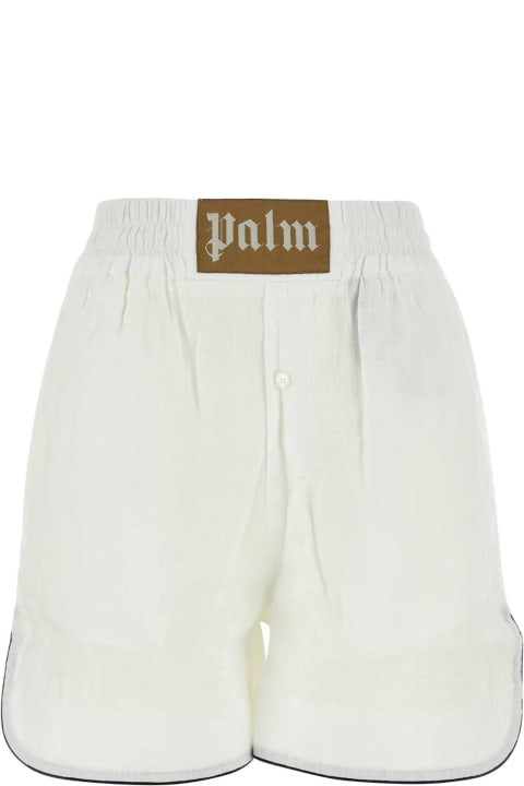 Palm Angels for Women Palm Angels White Linen Shorts