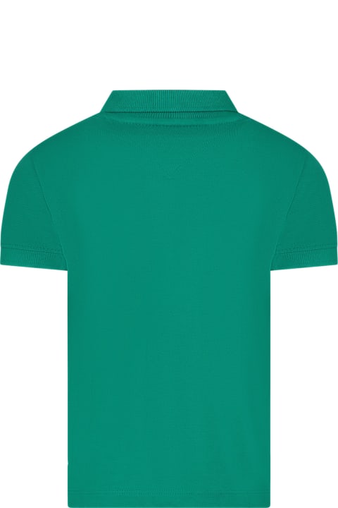 Tommy Hilfiger T-Shirts & Polo Shirts for Boys Tommy Hilfiger Green Polo Shirt For Boy With Logo