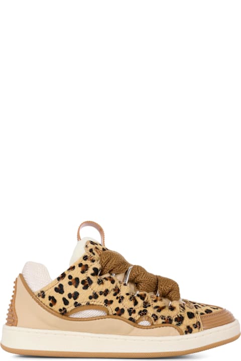 Homeware Lanvin Beige Sneakers For Girl With Leopard Pattern
