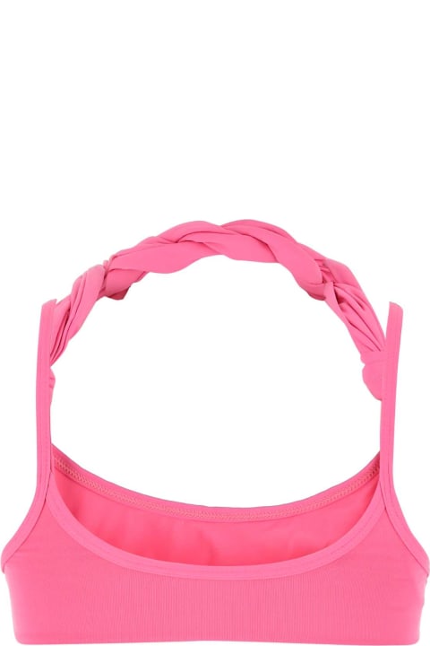 The Attico for Women The Attico Dark Pink Stretch Nylon Bikini Top