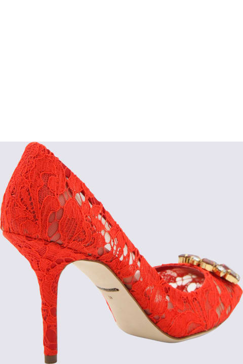 メンズ新着アイテム Dolce & Gabbana Red Lace Bellucci Taormina Pumps