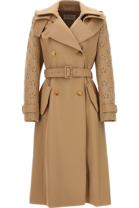 Chloé for Women Chloé Embroidered Hooded Trench Coat