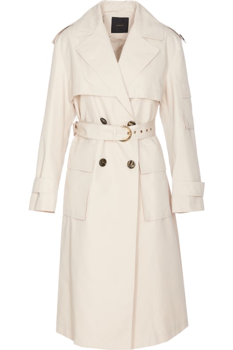 Coats & Jackets for Women Pinko Belted Double-breasted Trench Coat