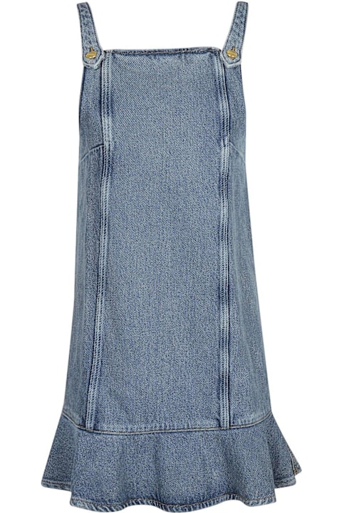 Ganni Dresses for Women Ganni Square Neck Denim Mini Dress