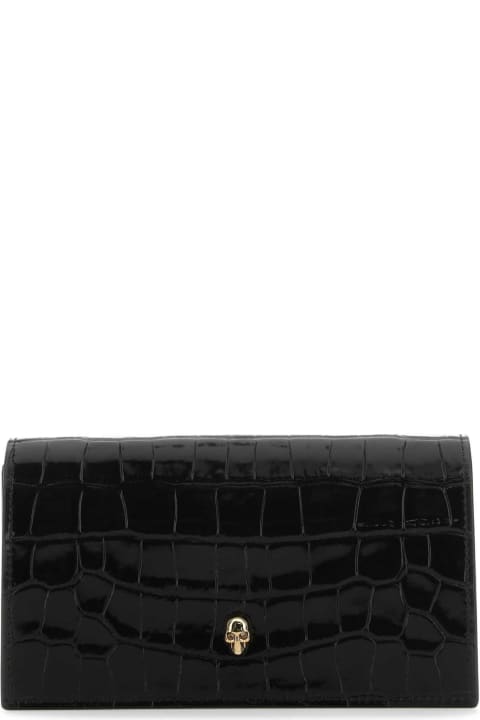Accessories Sale for Women Alexander McQueen Black Leather Wallet
