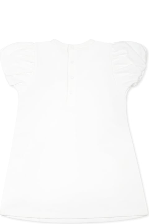 Homeware Marc Jacobs White Dress For Baby Girl With Bag Print