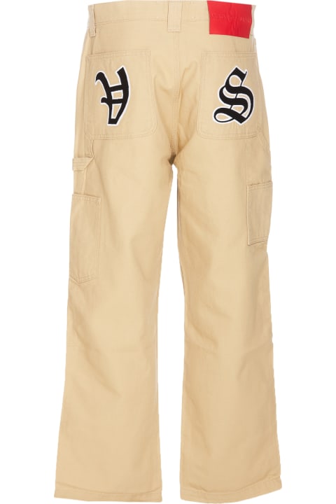 Sand Worker Pants With V-s Gothic Patches
