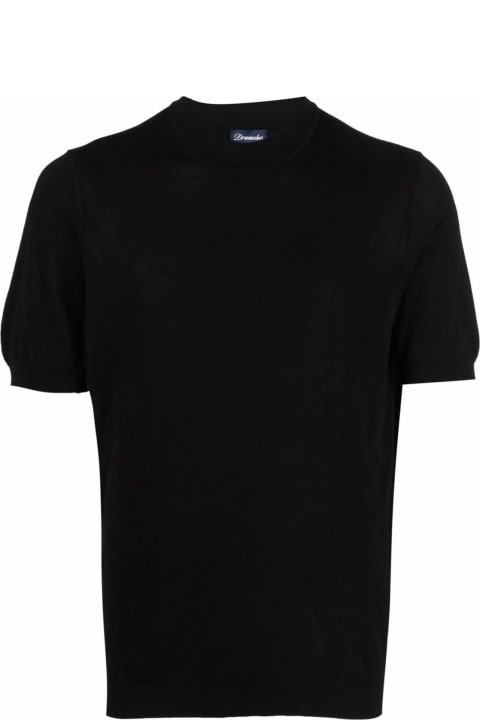 Drumohr Clothing for Men Drumohr Black Cotton T-shirt