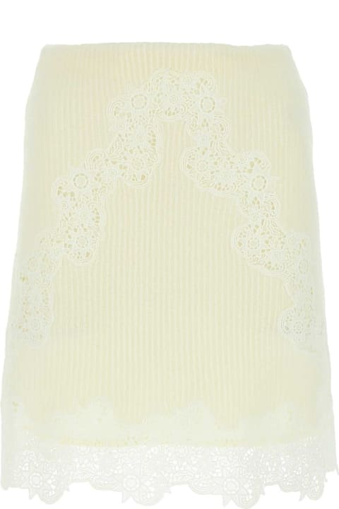 Chloé الملابس لـ السيدات Chloé Ivory Wool Mini Skirt