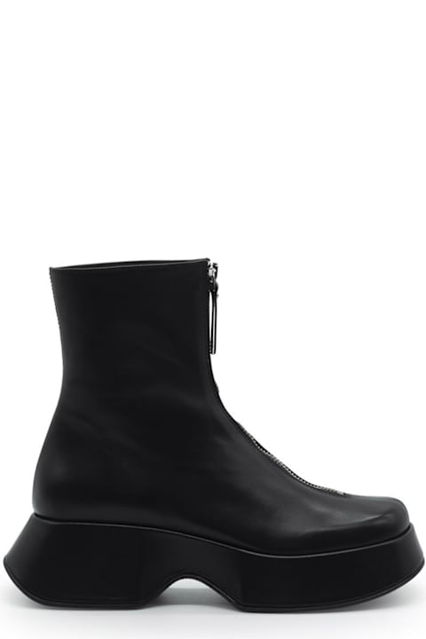 Boots for Women Vic Matié Black Ankle Boot In Stretch Nappa With Zip