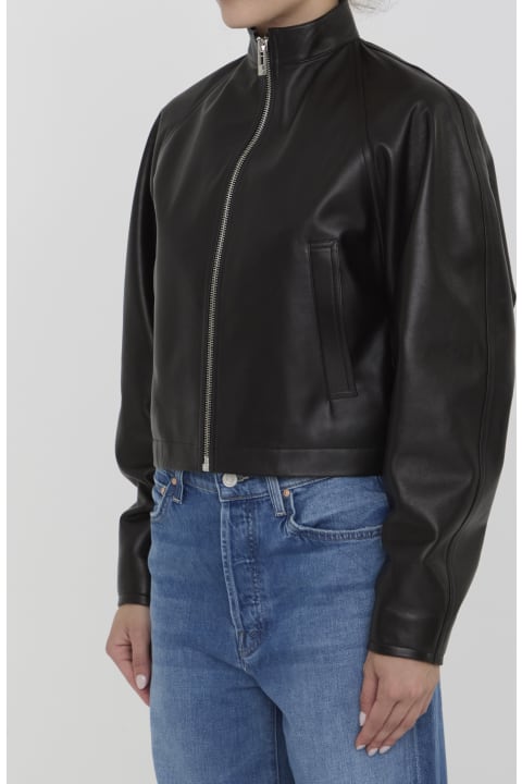 ウィメンズ コート＆ジャケット Alaia Round Leather Jacket