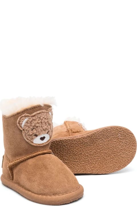 Shoes for Girls Monnalisa Camel Brown Calf Suede Boots