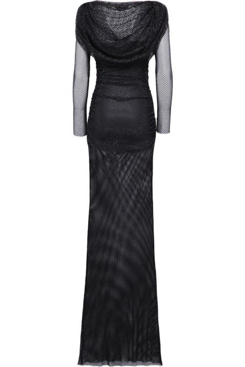 Fashion for Women Giuseppe di Morabito Long Dress Hooded In Crystal Net