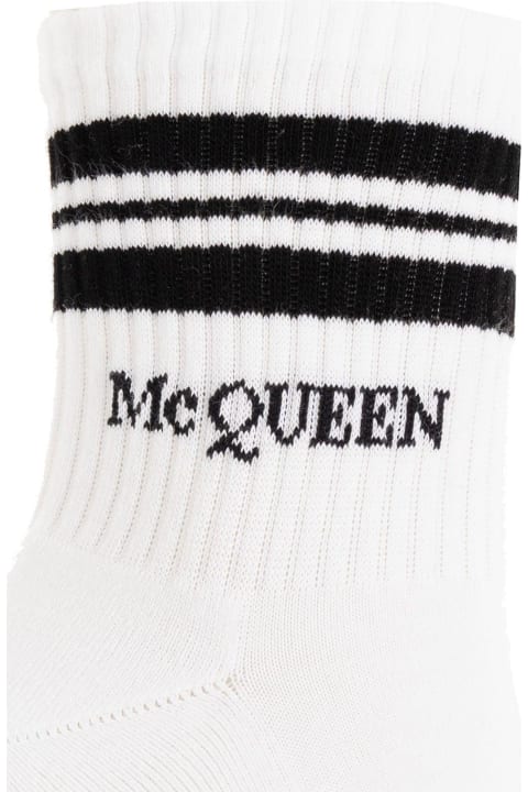 Alexander McQueen Underwear & Nightwear for Women Alexander McQueen Logo Intarsia-knit Socks