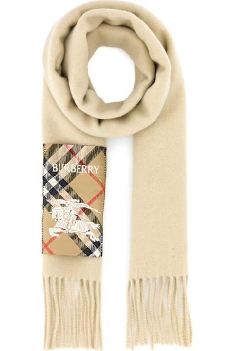 Homeware Burberry 'solid Label' Beige Cashmere Scarf