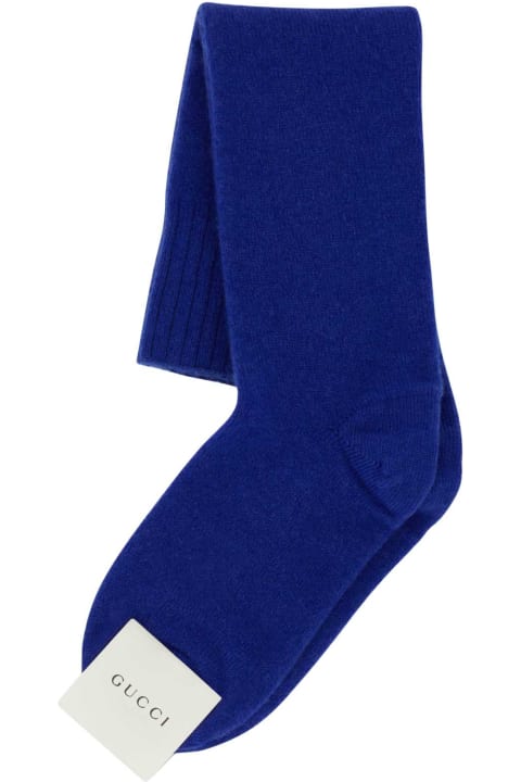 Gucci for Women Gucci Electric Blue Stretch Cashmere Blend Socks