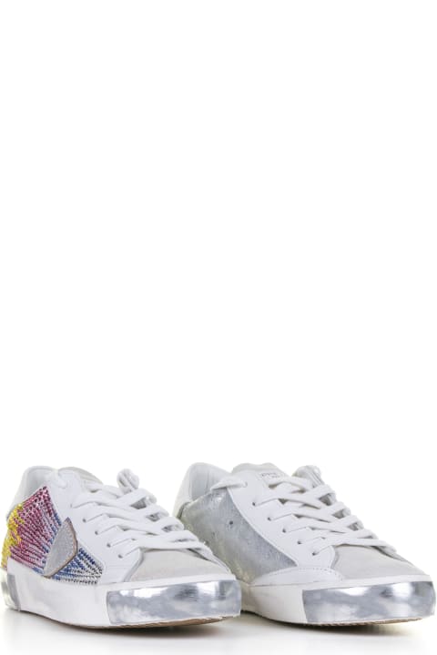 Philippe Model Sneakers for Women Philippe Model Multicolor Women's Prsx Sneakers With Diamonds