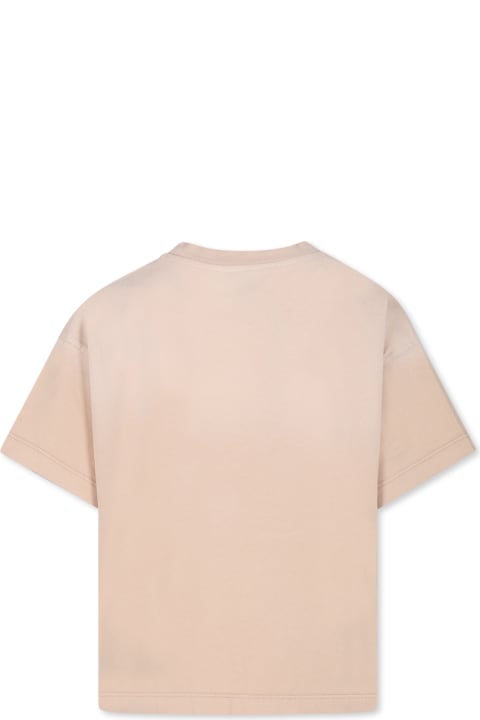 MSGM T-Shirts & Polo Shirts for Boys MSGM Beige T-shirt For Girl With Logo