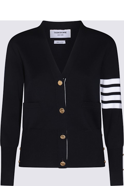 Homeware Thom Browne Navy Merino Wool 4-bar Milano Stitch Cardigan